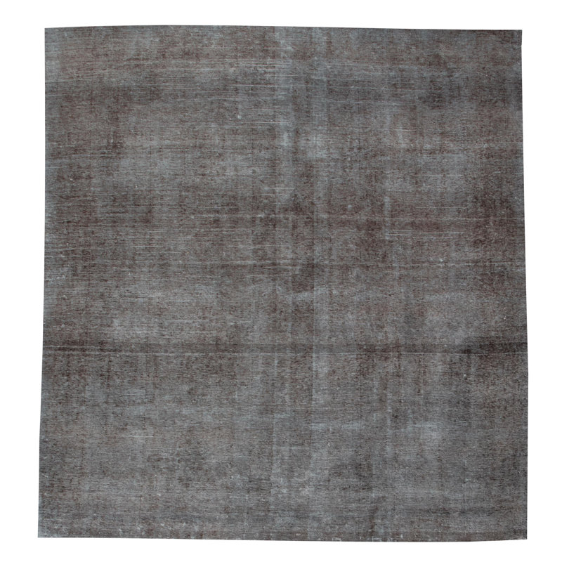 Tapis carré noir en laine noué à la main de conception unique 9 pi 6 po Tripper