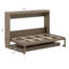 Lit escamotable avec rangement, armoire-lit pliable avec coiffeuse, miroir central et 2 tiroirs latéraux-658746798