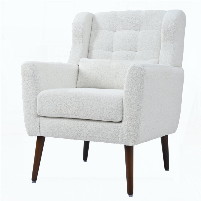 Fauteuil d'appoint Kawonna, Chenille blanc