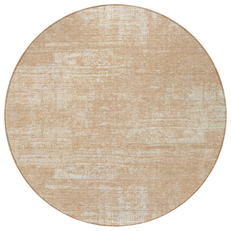 Tapis rond 8 po Coral and Salmon