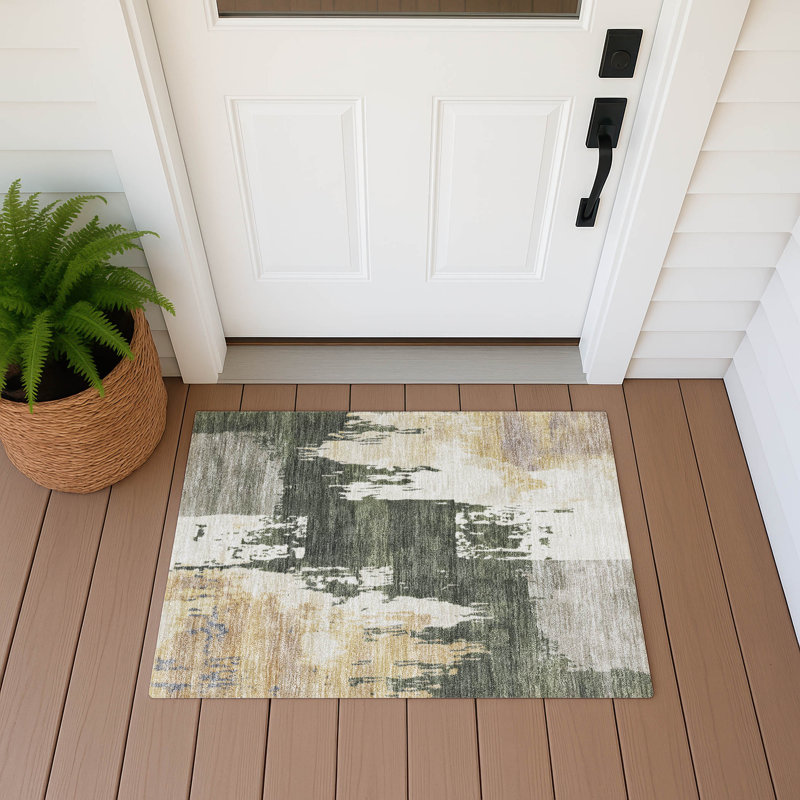 Machine Washable Indoor/Outdoor Chantille ACN2347 Abstract Rug, Rectangle 1'8" x 2'6"