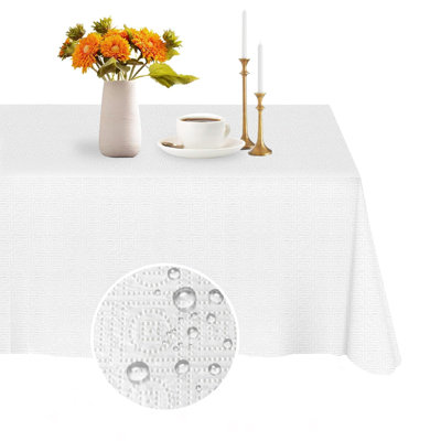 White Paper Tablecloths For Rectangle Tables 12 Pack - 54 X 108 Inches - 3 Ply Premium Paper & Plastic Table Cloths For Parties Disposable, Rectangle Tablecloth For Wedding, Party, Banquet