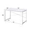 Bureau d'écriture Tennos, finition blanche et chrome