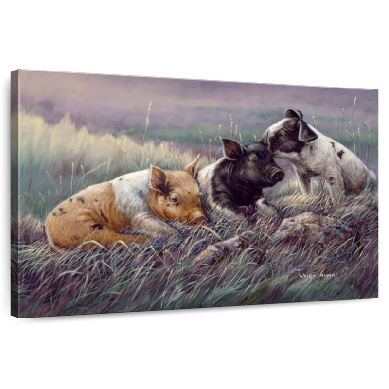 Trois petits cochons de Brampt, H 24 po x l 36 po