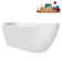 67" Streamline Soaking Glossy White Freestanding Tub and Tray With Internal Drain