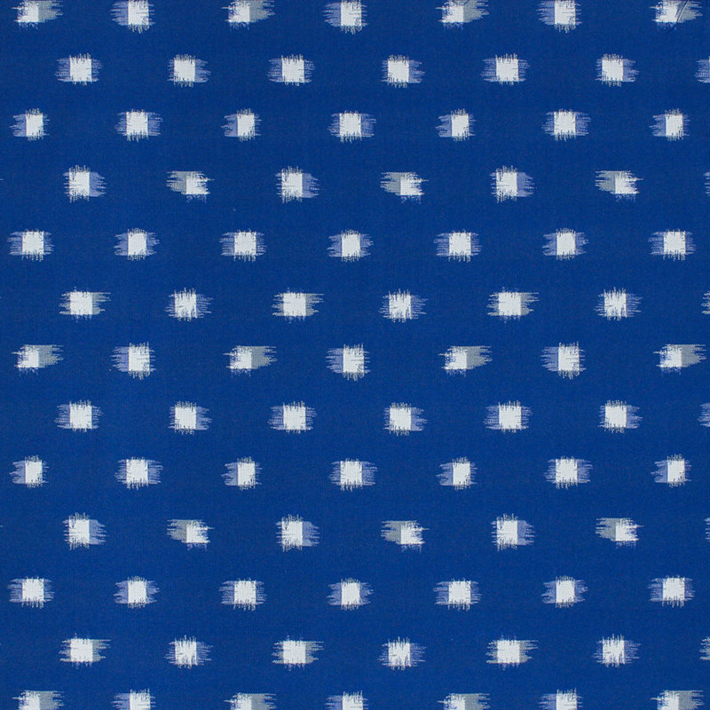Prive Ikat Blocks Io Fabric, Cobalt