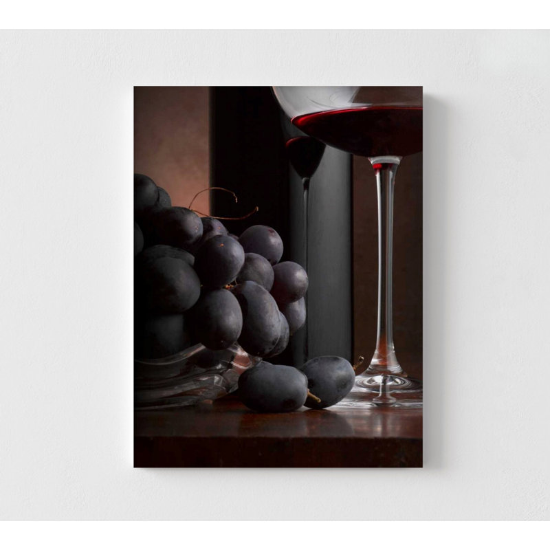 «Black Grapes» par Barry Seidman, impression d'affiche de raisin, décor de verre à vin, décoration murale élégante, petit restaurant