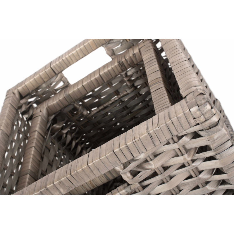 Split Wicker 2 Piece Storage Basket Set