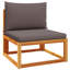  Ensemble de canapé de jardin modulaire en bois d'acacia massif gris-1471843595