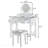 Compact Makeup Vanity Table With Reversible Mirror, Dressing Table Set With Stool, Space-Saving Beauty Station For Small Places, White