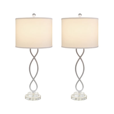 Lampe de table moderne en cristal et en fer 30,5 "avec éclairage à intensité variable Hallye