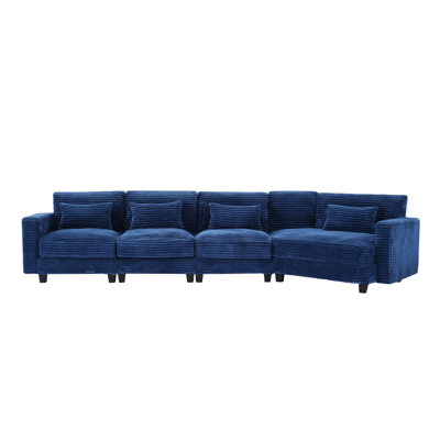 Redenius 154" Curved Corduroy Sectional Sofa Seater for 5