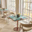 Table à manger tulipe 31,5 pouces avec plateau en faux marbre Squard, facile à assembler, structure en métal robuste-129879092