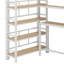 Lit mezzanine simple en métal avec bureau et tablettes de rangement