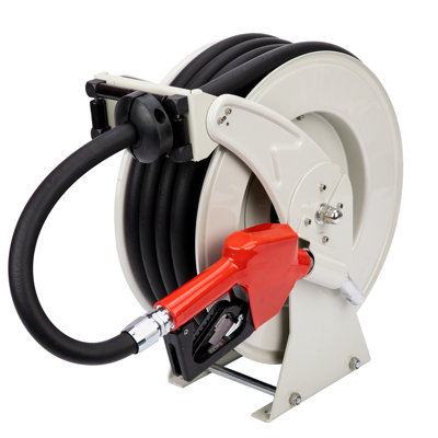 Enrouleur de tuyau de carburant rétractable avec buse d'alimentation 3/4 "x 50 'Dévidoir à boyau à moteur pneumatique 300 PSI