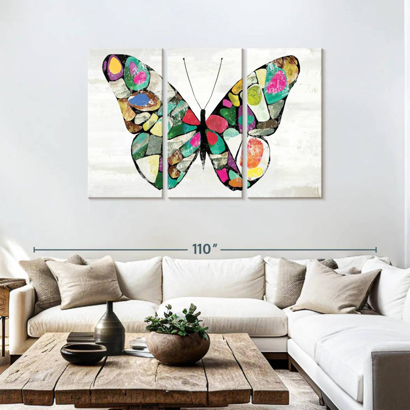 Couleurs de papillon Brampt, H 48 po x l 74 po