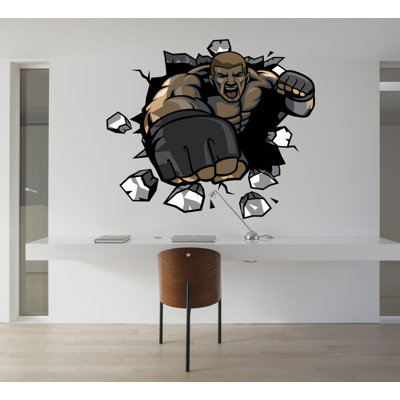 Boxing MMA Wall Decal, Vinyl Decal Boxing Boxer Fight Sports Decor Wall Stickers Mural, Boxing Wall Sticker, 3D Boxing Sticker, GD611