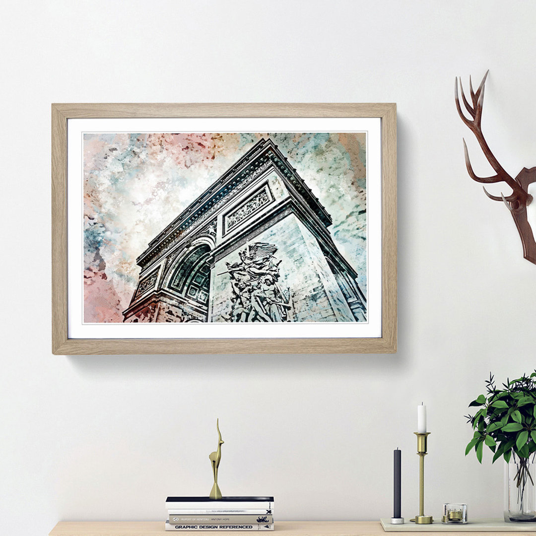 Arc de Triomphe in Paris France in Abstract - Picture Frame Painting Print