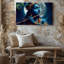 Toile, art mural indien au clair de lune Krishna-927504905
