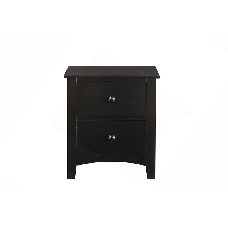 2-Drawer Nightstand, Black