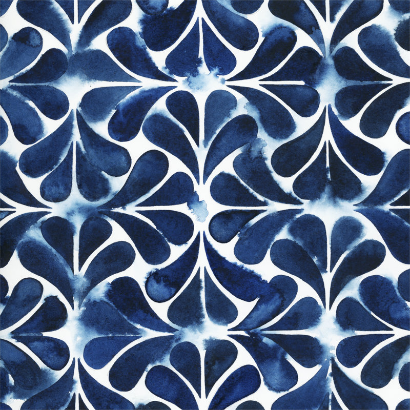 Carreaux de cobalt aquarelle III, H 30 po x l 30 po x P 1,25 po