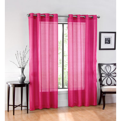 Meyersdale Elegant Solid Sheer Grommet Curtain Panels
