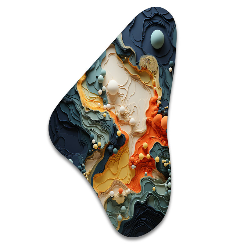 Crall - Asymmetric Biomorphism, reproduction d'art murale en métal de forme unique, H 39 po x l 21 po