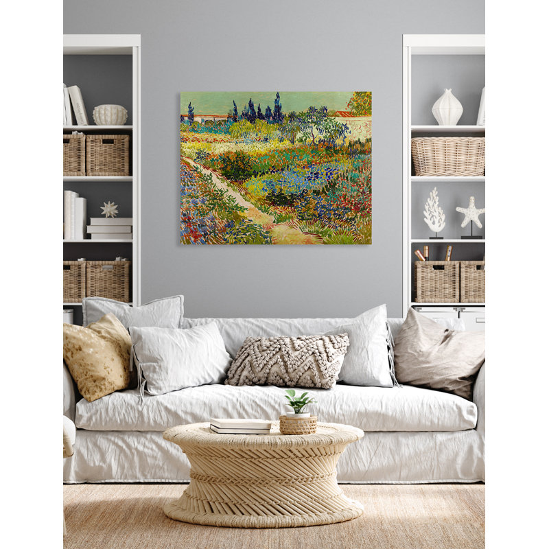 Jardin à Arles en juillet. Reproduction d'art Van Gogh. Estampe numérique sur toile pour la décoration intérieure