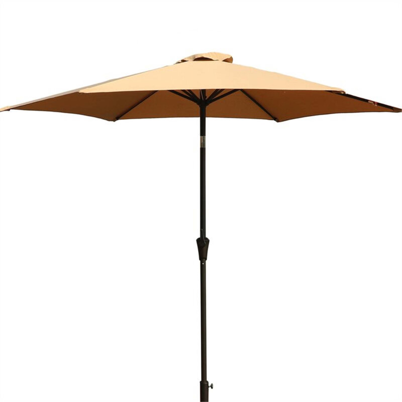 Parasol d'extérieur résistant à la rouille avec fonctions polyvalentes et durabilité, Taupe