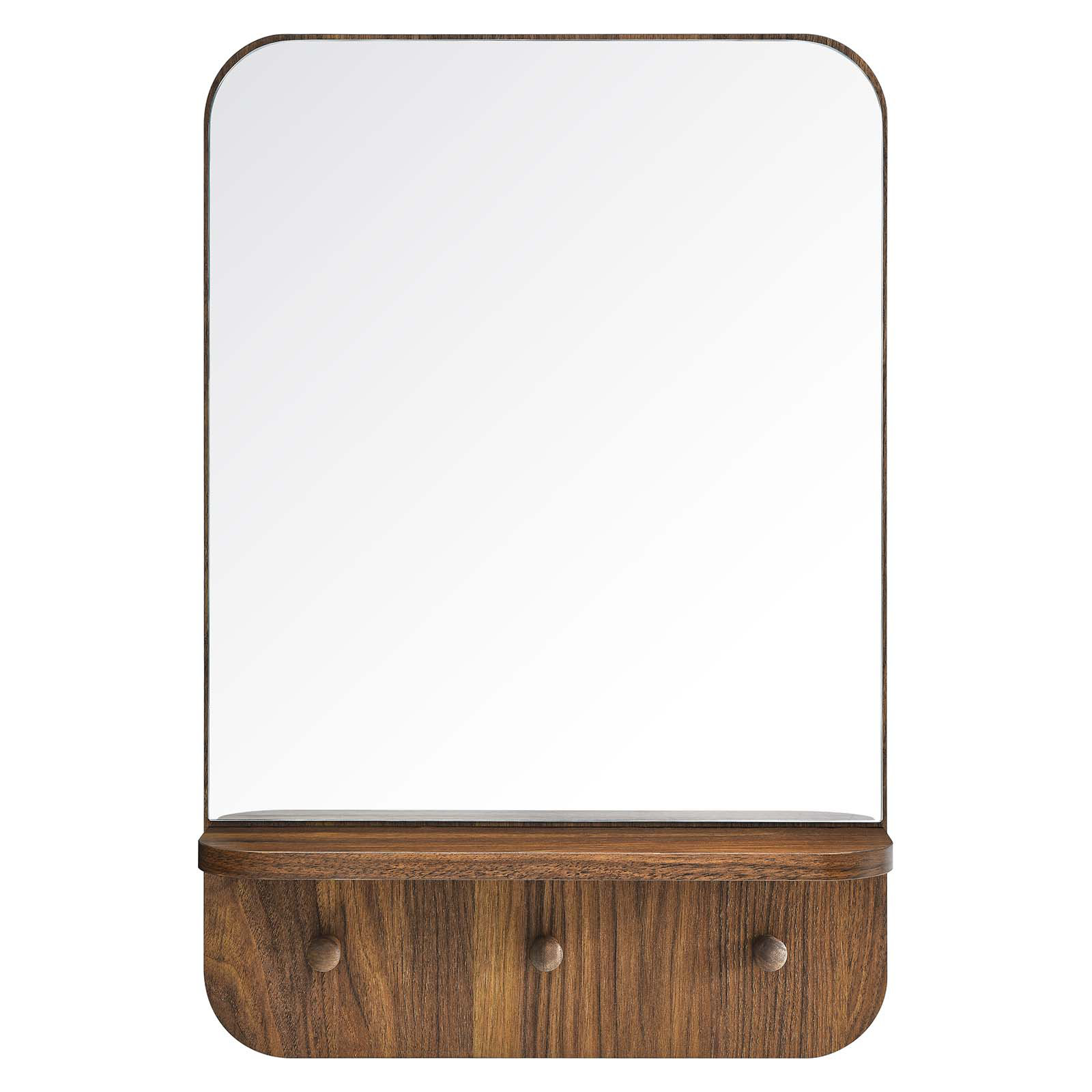 16" Accent Mirror, Walnut