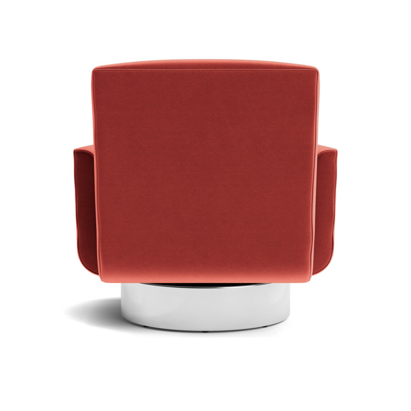 Supernova Full Swivel Chair, Performance Velvet - Sienna, Polished Stainless Steel