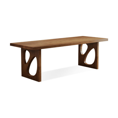 Bureaux rectangulaires bruns en bois massif