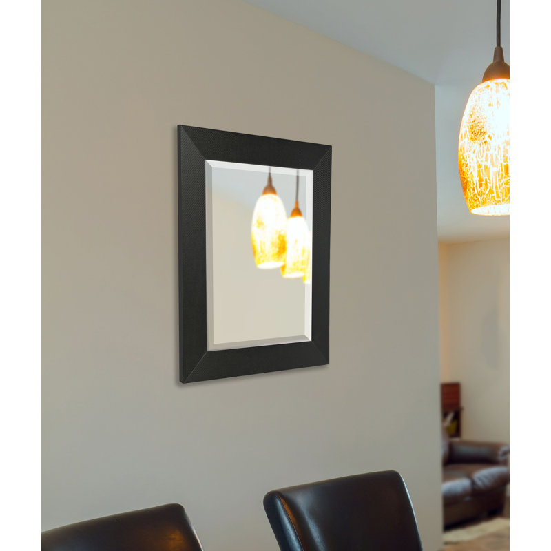 Miroir décoratif traditionnel biseauté, Acajou foncé, H 37,5 po x l 33,5 po