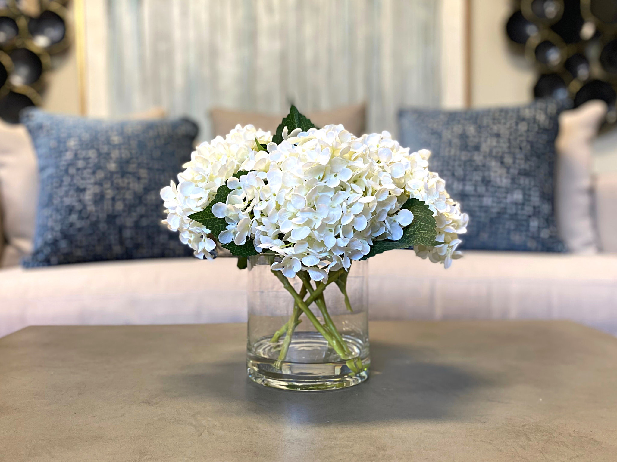 Kelly Clarkson Home Faux Hydrangea Arrangement in Vase & Reviews | Wayfair