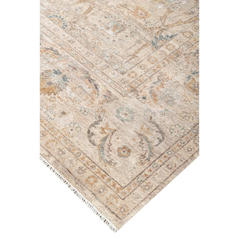 Hand Knotted Southwestern Area Rug in Beige/Gray, Rectangle 12' x 15'