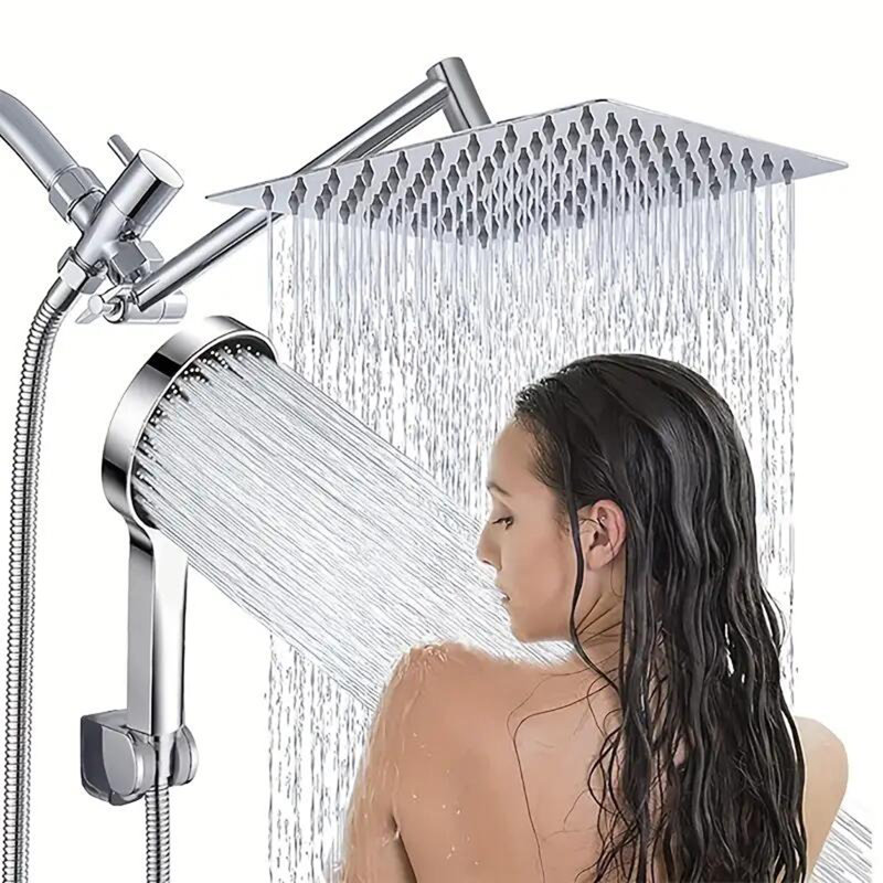 Rain Adjustable Shower Head 2.5 GPM GPM with Self-Cleaning