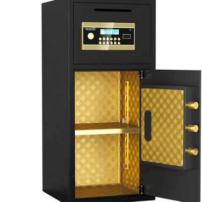 Coffre-fort numérique à double porte de 7,0 pieds cubes avec sac imperméable à l'eau, double alarme, code caché, matériau en acier épaissi, interstice, fixation murale ou au sol pour divers réglages