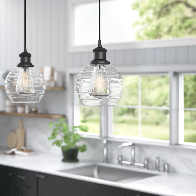 Mullins 1-Light Single Pendant , Matte Black, No Bulb Included, 131.75 " H x 8" W x 8" D