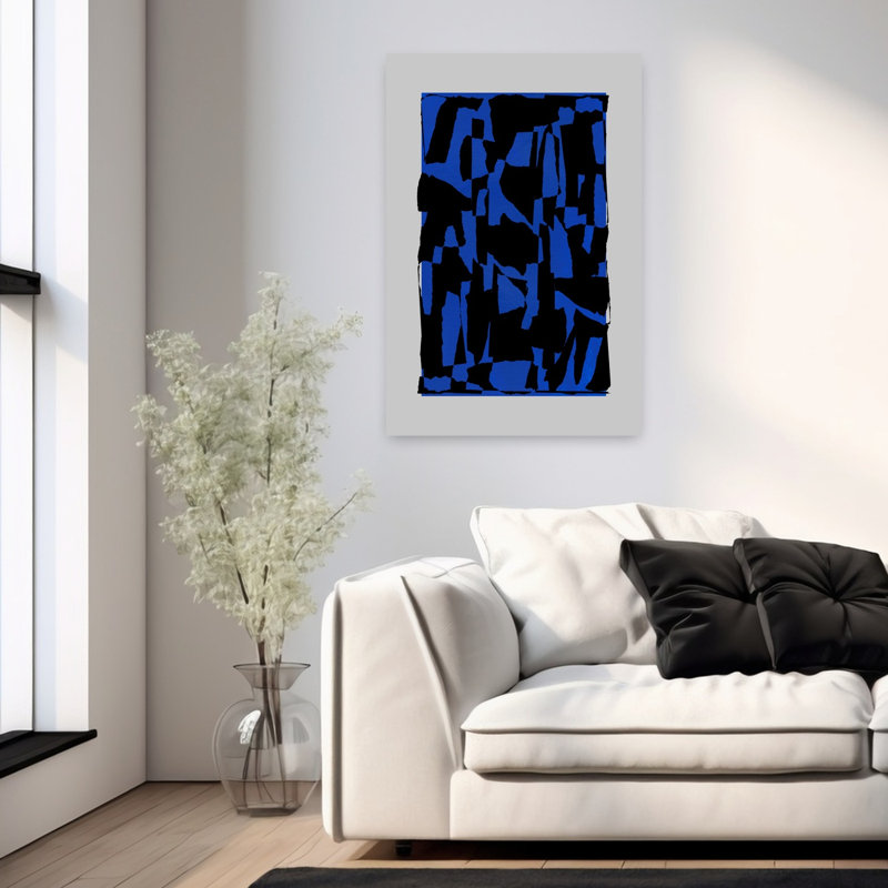 Art contemporain abstrait géométrique, H 36 po x l 24 po
