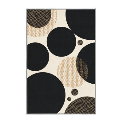 Tapis gris à motif géométrique moderne lavable à la machine