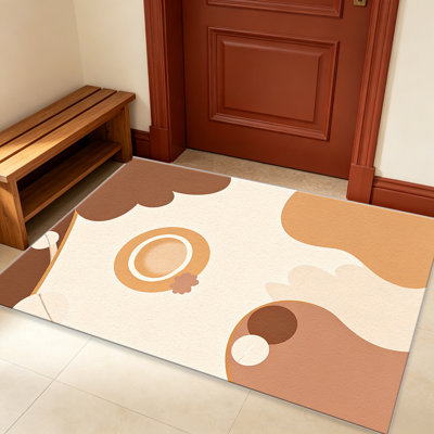 Tapis chaleureux chaleureux à motif abstrait chameau pour le salon, doux et confortable, adapté à toutes les saisons, facile à entretenir, tapis de sol intérieur lavable à la machine, sous la table de ferme convenant à la chambre à coucher, à la salle à manger, au bureau, au balcon, au patio