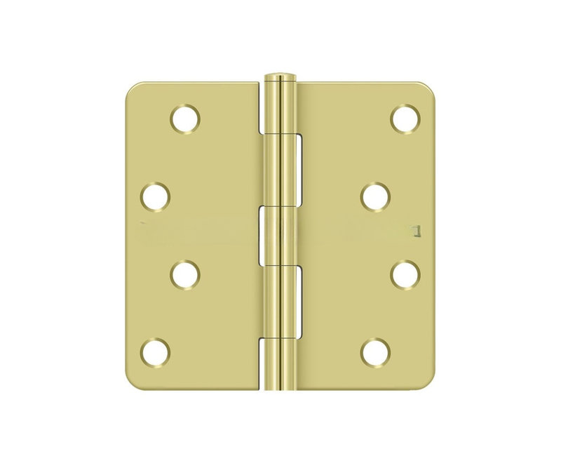 Charnière Deltana S44R43, 4 po x 4 po x 1/4 po, en laiton poli, Laiton brillant