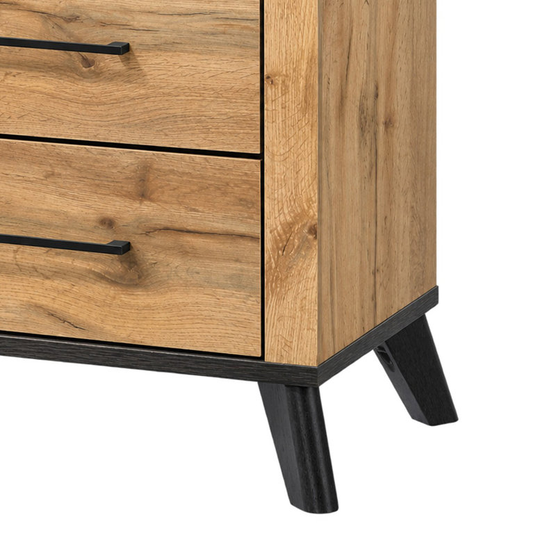 Ensemble de chambre à coucher Queen, noir et brun foncé, ensemble de 2 pièces avec table de chevet