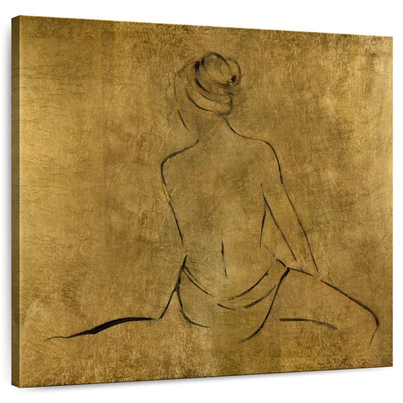Leisha Golden Bather II, 30" H x 30" W