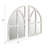 Arched Wood Framed Window Pane Wall Mirror
