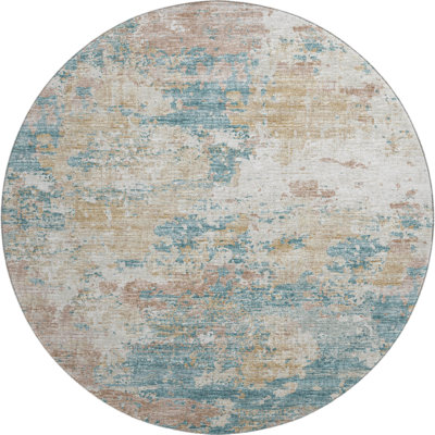 Premium Machine Washable Hintzen AMF69 Teal Rug