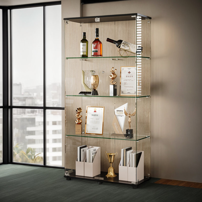 Vitrine de 64 po avec 4 portes doubles et serrure