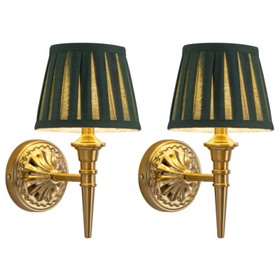  Ensemble de 2 appliques murales sans fil, petites lampes sans fil à piles rechargeables en tissu sans fil 5200mah, éclairages portatifs pour peinture murale, salon, chambre à coucher, couloir, cadeaux, veilleuse (vert)