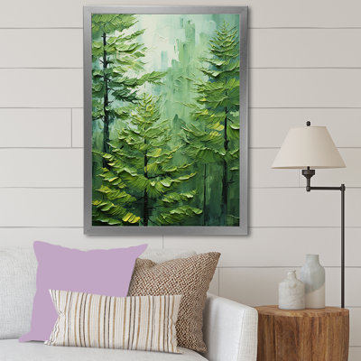 «Neon Green Redwood Trees Forest II», reproduction d'art sur toile