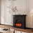 Black Solid Wood Electric Fireplace